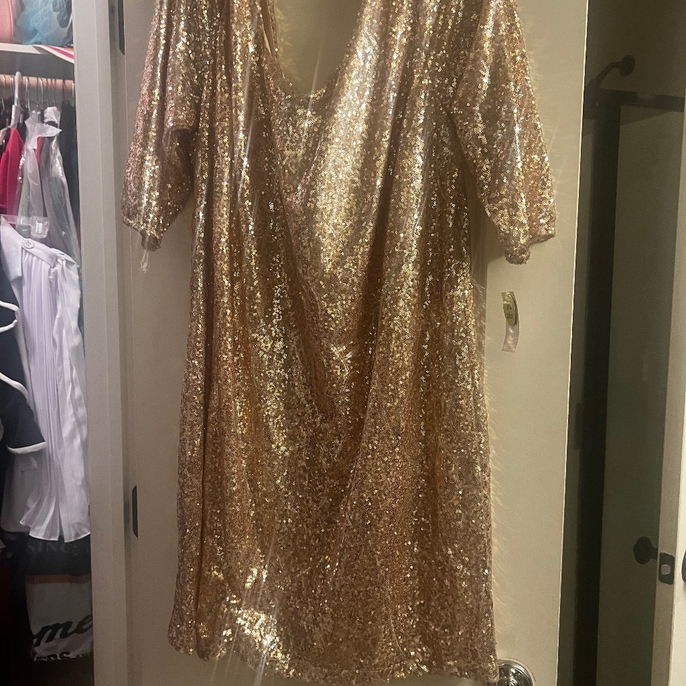 Gold seawuin dress